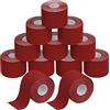 BB Sport 12 Rotoli Nastro Kinesiologico 5 m x 5,0 cm Diversi Colori E-Book Esempi Applicazione Tape Kinesiologico Muscolare Cerotto, Colore:rosso