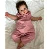 MineeQu 20 pollici Dolce sorriso Taglia Premie Baby Tocco leggero corpo coccoloso Bambole bambino Reborn Set regalo con Capelli castani radicati Realistiche Dolls Baby appena nate That Sembra reale