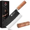 XINZUO 18cm Coltello da Cuoco Cinese, 7Cr17MoV Acciaio Inossidabile Forgiata Coltello Mannaia, Professionale Affilata Mannaia per Carne e Verdure Cucina Coltello da Chef, Manico in Legno di Padauk