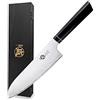 MITSUMOTO SAKARI Coltello da Cucina 17 cm, Coltello Acciaio Polvere VG10 | Coltello Santoku Giapponese Forgiato a Mano, Coltelli da Cucina Professionali, Manico in G10 e Scatola di legno Boutique