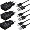 Samneer 3Pack USB Caricatore per Samsung A52,A52S,A53,A33,S21,S20 FE,S10, S9,S8 Plus,Z Flip3,Z Fold3,M53 5G,e altri smartphone Android, Caricabatterie AFC Sostituzione Originale con Cavo Tipo-c 150cm - Nero