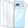 FLLAO Cover Compatibile con Google Pixel 7A 5G con 3 Pellicola Vetro Temperato, Custodia Trasparente Ultra Sottile Silicone TPU Morbido Case Protettivo Trasparente