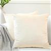 Encasa XO Encasa Homes Set 2 pezzi di coperture ammortizzanti in VELLUTO (40 x 40 cm), Cream- semplici, resistenti, morbide e liscie, lavabili, a grandi quadrati decorativi, cuscino federa per divano, sofa