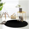 Teppich Wölkchen Tappeto Soffice Di Pelliccia Finta Di Coniglio - Decorazione Da Salotto - Tappeto Di Pelliccia Lavabile Come Tappetino Da Letto - Nero - 120cm Rotondo