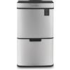 Les Collectors N°1010 Pattumiera per raccolta differenziata, 3 scomparti, 67 litri totali, sensore movimento, INOX ANTI-IMPRONTA