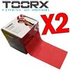 TOORX Kit Risparmio 50 metri con 2 rotoli da 25 mt di fascia elastica latex-free, intensità media - h. 15 cm, spessore 0,50 mm
