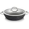 Tescoma 780356 President Stone Padella Fonda con Coperchio, 28 cm, Nero