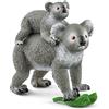 SCHLEICH WILD LIFE | Mamma koala con cucciolo 42566 | set di animali realistici | giocattolo da zoo da collezione | figurine per bambini dai 3 anni in su | set 3 pezzi