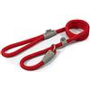 Ancol Viva - Guinzaglio per cani in corda riflettente e pelle, leggero, resistente alle intemperie e durevole, 1,5 m x 12 mm, colore: rosso