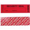 TamperSTOP TamperSeals Group - 100pcs 100% Totale Trasferimento Antimanomissione di Sicurezza Void Etichette/Adesivi/Sigilli (Rossi, 30 x 90 mm, Unico Numeri)