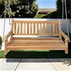 junado SAM Möbel Outlet - Dondolo da giardino Susana in legno di teak, larghezza resistente alle intemperie e stabile, levigato e naturale, marrone, 120 x 60 x 65 cm