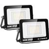 PICAA Faretto LED da Esterno, 2X 50W Faro da Lavoro a LED Bianca Caldo, luce di sicurezza LED,Proiettore Super Luminoso, Proiettore da Costruzione per Campeggio, Riparazione Auto