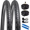 YunSCM Confezione da 2 pneumatici 700C per bici da strada 700 x 38C (38-622) Plus 2 confezioni 700C tubi per bici 700 x 35/43c AV48 valvola compatibile con pneumatici e tubi da strada 700 x 38C