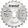 Trend Lama per Sega a Troncare per Legno, 216mm Diametro, 30mm Foro, 24 Denti, 2.6mm Taglio, -5° Angolo, metallo duro (TCT), Finitura Grezza, CSB/CC21624