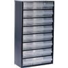 Raaco Cassettiera Porta Minuteria C12-24, 29.7 kg Capacità, 15 x 30,6 x 55.2 cm, 24 Cassetti Trasparenti, Cassettiera Attrezzi in Acciaio per Officina, Organizer Minuteria da Parete