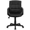 Flash Furniture mid-back Black Leather sedia girevole da ufficio con braccioli in nylon