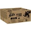 Felix PURINA FELIX AS GOOD AS LOOKS Senior Cat Selezione mista in gelatina con manzo, salmone, con pollo, con tonno Wet Cat Food Pouch 120x100g