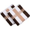 Gözze - Asciugamano a Righe New York, Set da 2 Pezzi, Morbido e Assorbente, 100% Cotone, 50 x 100 cm - Marrone/Bianco/Moka