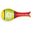 Excelsa Tex Mex Posamestolo, Ceramica, Rosso, Verde, Giallo, 11x3x25 cm