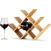 COSTWAY Portabottiglie per Vino con 8 Bottiglie, Scaffale di Bambù per Vino, Porta Bottiglie Solido per Cucina Dispensa Credenza, 44 x 10 x 30 cm