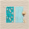 Daunex Telo Mare in Microfibra Double Face + Astuccio Art. Regata - Celeste