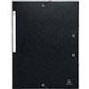 Exacompta 10 cartelline con elastico Scotten 3 lembi Maxi Capacity A4 nero