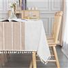SUNBEAUTY Tovaglia Tavolo Rettangolare Lino Cotone Tovaglie Rettangolari Antimacchia Copritavolo 140x220 cm Decorazione Tavola da Pranzo Cucina