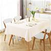 Generic Tovaglia Antimacchia Rettangolare - Elegante, Resistente e Idrorepellente -Tessuto in Poliestere di alta Qualità -Omaggio 2 Pezzi Clip 140x160 CM-Beige