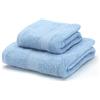 Boncasa - Set di asciugamani, 100% cotone pettinato (non rigenerato), filatura ad anello, 450 g/m2, morbidi al tatto (azzurro, set da 2 pezzi)