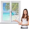 GOUZOO Tenda Zanzariera Magnetica Finestra 120 x 140 cm, Tenda Anti-insetti Zanzare, Easy to Install per Porte Finestre Balcone Soggiorno, Bianco