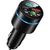 Mohard [Carcassa in Metallo] Bluetooth 5.3 Auto Trasmettitore FM, PD 30W & QC3.0 18W Ricarica Rapida Adattatore Bluetooth Auto Accendisigari, Amplificatori Multicanale Musica Hi-Fi & Chiamate Vivavoce