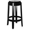 Kartell Charles Ghost Sgabello, Set da 2, Nero Coprente, H. 65