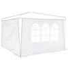 Relaxdays Set 2 Pareti Laterali per Gazebo, 3 x 3 m, Telo in PE, Finestre, Rivestimento per Festival, Tendone, Bianco