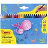 Jovi - Pastelli a Cera Large Easy Grip, Confezione da 24 Cere | Colori assortiti, Alte prestazioni, Ideale per i bambini, Senza glutine
