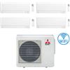 Mitsubishi Climatizzatore Condizionatore Mitsubishi MSZ-AY Wifi R32 Quadri Split Inverter 9000 + 9000 + 9000 + 12000 BTU con U.E. MXZ-4F80VF Classe A++/A+