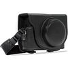 MegaGear MG283 Sony Cyber-shot DSC-RX100 VI, DSC-RX100 V, DSC-RX100 IV, DSC-RX100 III Ever Ready Custodia in finta pelle per Fotocamera con Tracolla - Nero