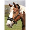 Rhinegold Logo Headcollar Fleece Trim-COB-Black, Cavezza Unisex-Adulto, Nero