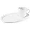 Holst Porzellan KT 005 - Set di piatti da portata in porcellana, 2 MP, con tazza da caffè/Tirnk Anna 0,24 l, colore: bianco, 27,5 x 9 cm