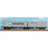 ACME 40360 Carri articolati doppi PKP Sggrss 80' grigio scuro e 2 container 40'