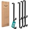 D&D Living® Ganci per Porta da Appendere fino a 16 mm | 4x Doppio Gancio per Appendiabiti da Porta | Ganci per Vestiti per Porta e Armadio (Nero)