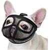 ILEPARK Museruola Cane Short Bunno, Regolabile Non Coprire Ayse Mesh Bulldog Muszza per Morgere Maggio (L,Nero)