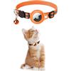KOLACEN Collare riflettente AirTag, collare per gatti GPS regolabile, fibbia staccabile compatibile con Apple AirTag, collare anti-smarrimento per gatti gattini di piccola taglia (Arancione)