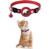 KOLACEN Collare riflettente AirTag, collare per gatti GPS regolabile, fibbia staccabile compatibile con Apple AirTag, collare anti-smarrimento per gatti gattini di piccola taglia (Rosso)