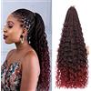 WoWCFyyds 8 confezioni Crochet Box Trecce 18 pollici Crochet Braids Hair Dea Box Trecce Crochet Capelli Ricci Estremità 3X Treccia Sintetica Estensione Dei Capelli per Donne Nere（1B/bug）