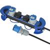 Electraline 62580 Multipresa Camping Outdoor con Spina CEE, 2 Prese CEE + 2 Prese Schuko con tappo IP44, appendibile con 2 Ganci + Elastici Fermacavo, Cavo 5M H07RN-F 3G2.5, Campeggio, Caravan