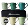 MIAMIO - 6 x 350 ml - Set di tazze da caffè - Tazza moderna in ceramica - Tazza da caffè grande - Collezione Palmanova (Verde)