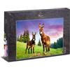 Ulmer Puzzleschmiede - Puzzle Asino sulla montagna - Due asini su un verde prato alpino nelle Alpi in Austria