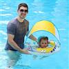 Free Swimming Baby Galleggiante gonfiabile con dinosauri, dotato di seggiolino, tettuccio parasole rimovibile e comodo cuscino, per bambini di 6-36 mesi