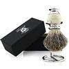 Haryali London Spazzola da barba - Spazzola da barba super Badger - Design elegante e unico - Spazzola da barba per capelli di tasso - con elegante colore bianco - perfetta per il tuo kit da barba