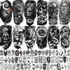 COKTAK 68 Fogli Mezza Manica Tatuaggi Temporanei Leone Tigre Cranio Teschio Rosa 3D Realistico